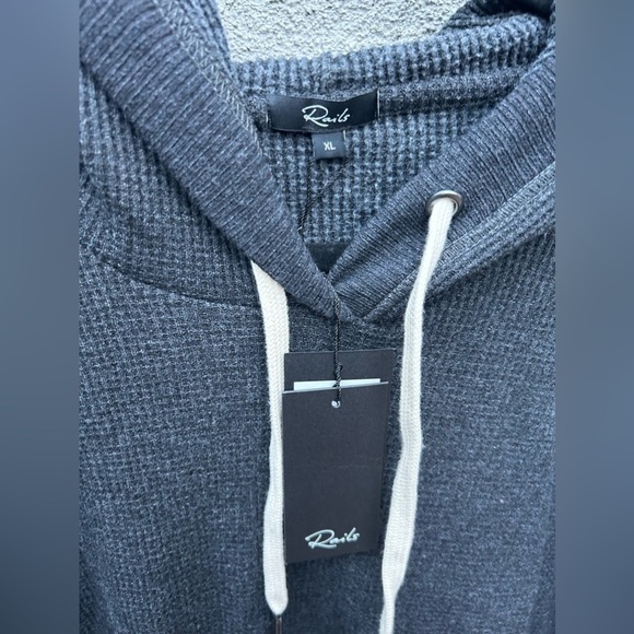 Rails Murray Thermal Knit Hoodie in Charcoal New with Tags! - Picture 2 of 5